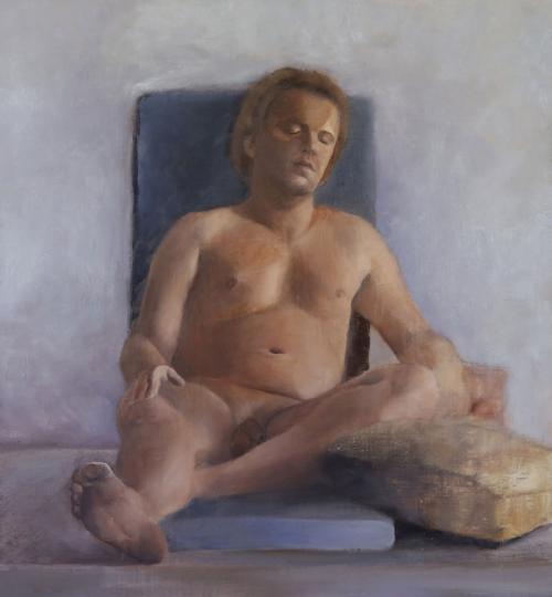 Sitting-figure-2011-oil-on-canvas-mounted-on-wood-54x50
