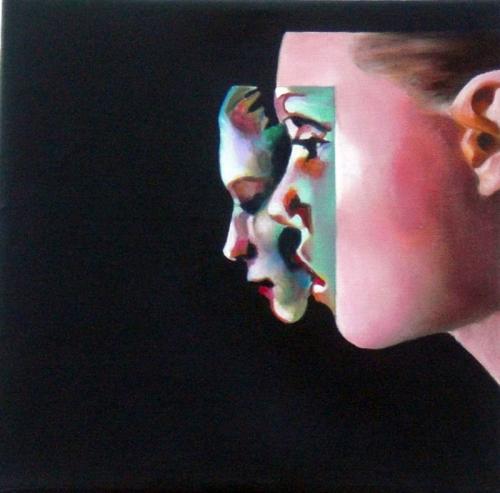 Double-profile-2009-oil-on-canvas-30x30
