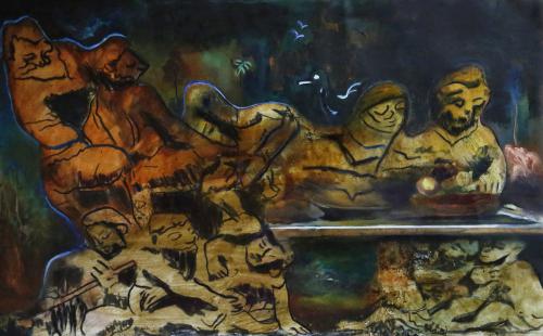 The-last-meal-2017-oil-on-canvas-47X83